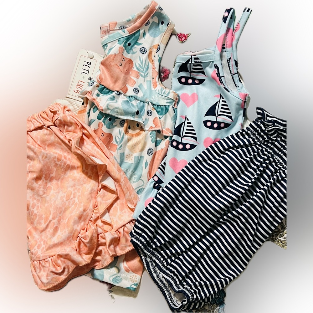 Set of 2 Pete + Lucy Girl’s Shorts Outfits New 12-18 Months